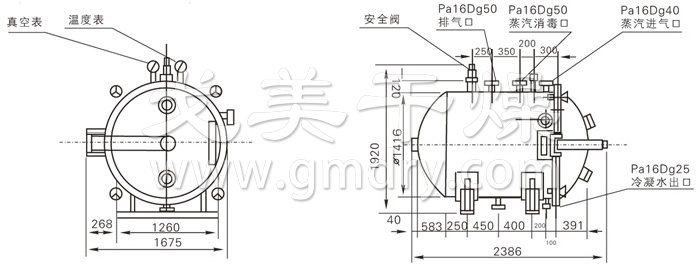 圆形静态真空干燥机结构示意图